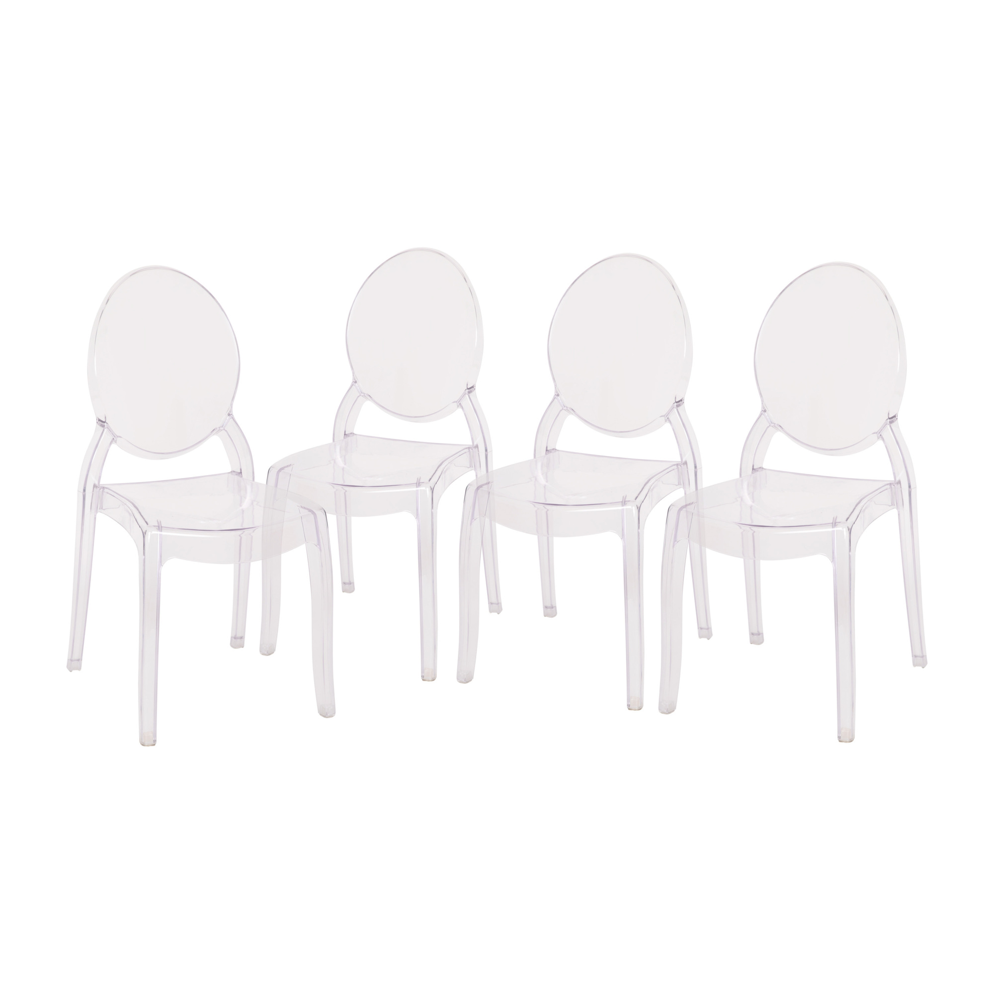 Flash Furniture Transparent Crystal Extra-Wide Ghost Chairs, 4-Pack, Model# ZHGHOSTOVR4